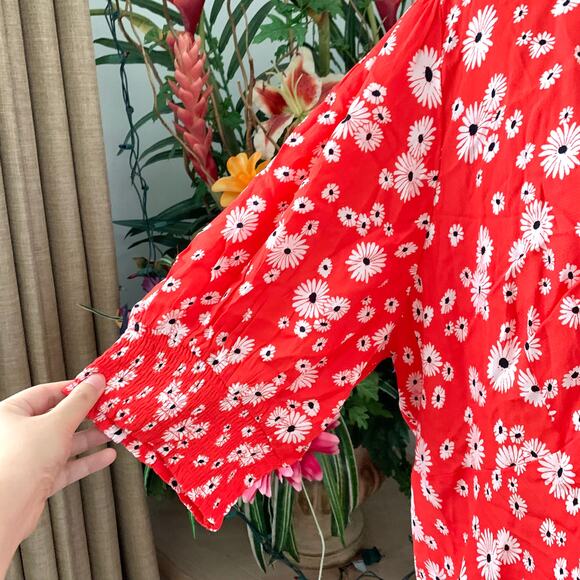 Rixo x Target Floral Puff Sleeve Swing Dress Red - Picture 5 of 12